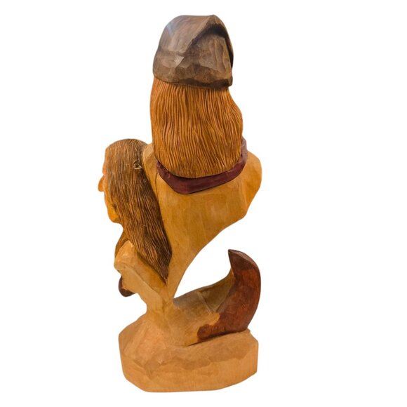 Carved Sculpture Of Two Faces  Viking  Native American Signed Art Handmade - Picture 15 of 16